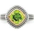 thumbnail image 5 of 14K/Silver Two-Tone Sterling Silver With 14K Peridot Ring (Size 6) Made In Thailand qtc863-6, 5 of 5