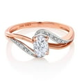 thumbnail image 2 of Gem Stone King 10K Rose Gold Moissanite Women Diamond Ring (0.54 Cttw, Size 9), 2 of 4