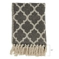 thumbnail image 4 of Saro Lifestyle Cotton Throw Blanket with Moroccan Tile Design Grey, 4 of 5