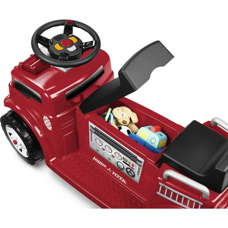 Radio Flyer Battery-Operated Fire Truck for 2 with Lights and