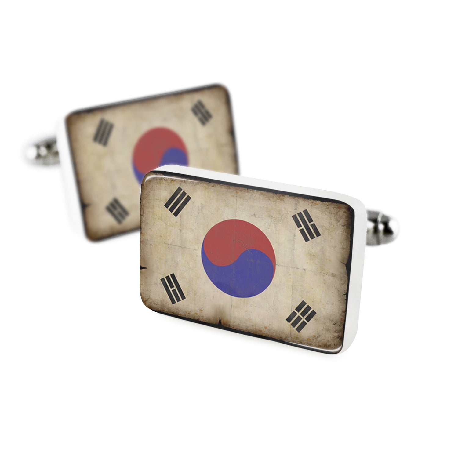 Cufflinks South Korea Flag with a vintage lookPorcelain Ceramic NEONBLOND by NEONBLOND