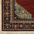 thumbnail image 5 of 8' X 11' Red Blue Orange And Ivory Oriental Power Loom Stain Resistant Area Rug With Fringe, 5 of 5