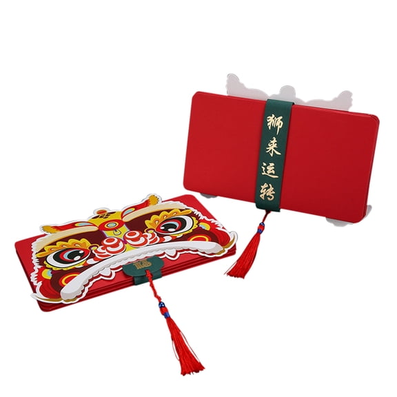 RuiJiao Chinese Lunar New Year Decorations With Tassel Pendant, Red Packets Lucky Money Envelope Cash Gifts Hong Bao for Spring Festival Wedding Birthday, Six Card Slots