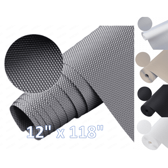 Shelf Liner, 12" x 118" Non-Slip Ultra-Grip Mats for Kitchen or Bathroom Shelves, Cabinets, Pantry, Drawer Liner, Durable, Strong, Bathroom Drawers, Breathable Thick Mat, (1 Pack)