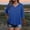 Blue, variant on Womens Plus Size Basic Tops 3/4 Sleeve V Neck Button Down Henley Shirts Casual Summer Loose Tunics Tees