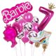 thumbnail image 3 of Juego de 15 globos de tacón alto con temática de muñeca Barbie rosa para niñas Barbie de 1 a 9 años, suministros de decoración para fiestas de cumpleaños con globos de aluminio digitales, 3 of 5