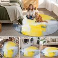 thumbnail image 6 of Street Art Brush Round Area&nbsp;Rug 7ft Gray Yellow Abstract Non-Slip&nbsp;Washable Circle Rugs Soft Felt Indoor Floor Mat for Bedroom Kitchen Living Room Bathroom, 6 of 9