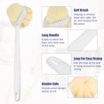 thumbnail image 3 of Unique Bargains Back Scrubber Double Side Long Handle Bath Brush Handle Brush for Bath Shower 14.96"x3.94"x3.15" White, 3 of 6