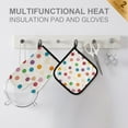 thumbnail image 4 of Yayeee Oven Mitts and Pot Holder Set of 2 Heat Resistant Kitchen Gloves Baking Hot Pad, Polka Dot, 4 of 5