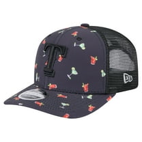 Men's New Era Black Texas Rangers Adventure Drinks Pattern 9SEVENTY Stretch-Snap Hat