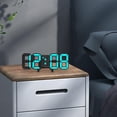 thumbnail image 6 of Digital Alarm Clock Large Display LED Wall Clock for Bedside Home Study Room Black and Blue, 6 of 9