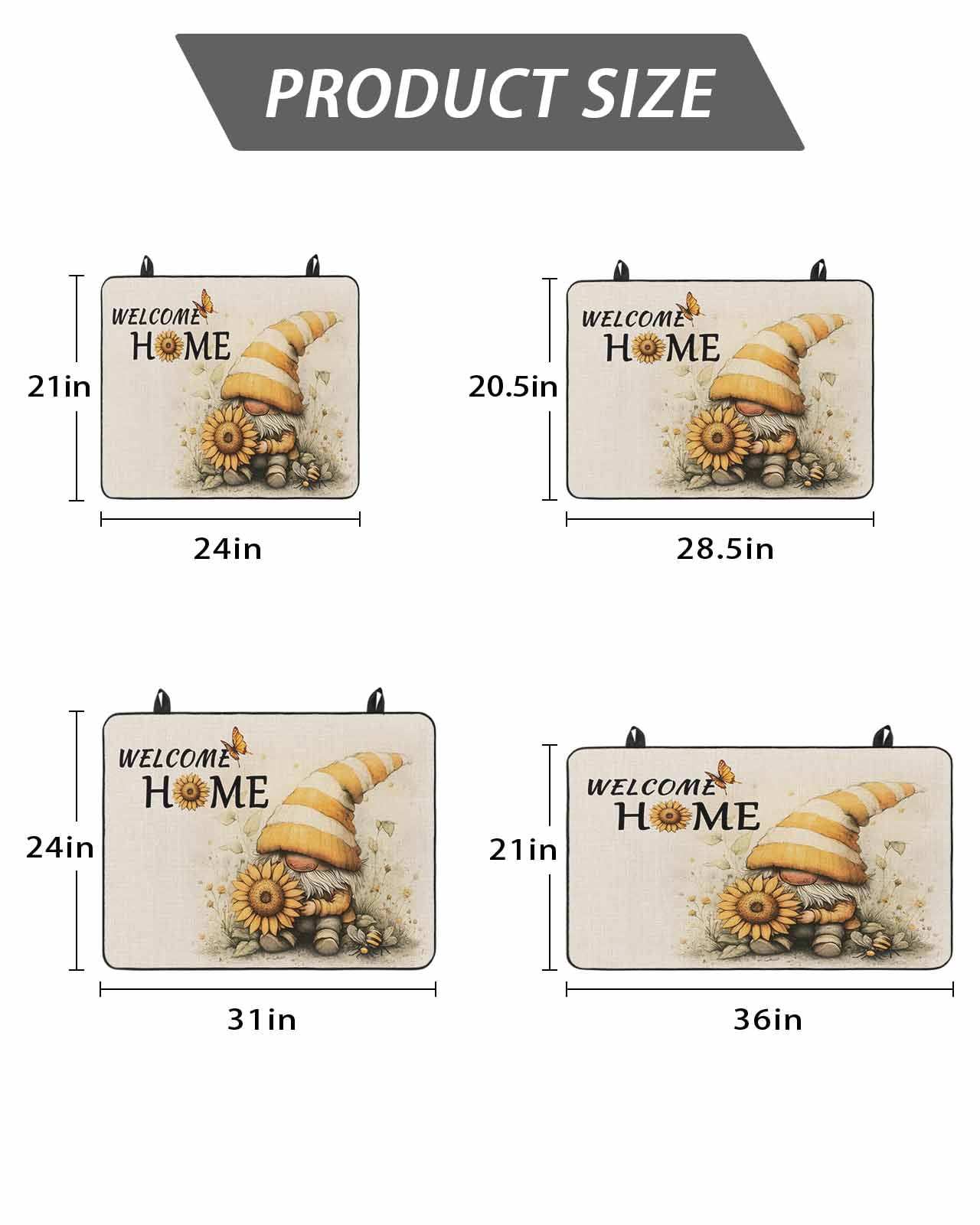 Stove Top Covers for Electric Stove 24x21 Inches, Yellow Sunflower Heat Insulation Fireproof Glass Cooktop Protector, Gnomes Butterfly Beige Retro Floral Countertop Stovetop Cover for Kitchen