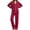 D-Red, variant on Womens Winter Pajama Long Sleeve Casual Ladies Button Down Lounge Set for Women Soft Sleepwear Set with Pockets
