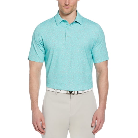 Callaway mens  Micro Floral Print Polo Shirt, s, Green