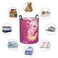thumbnail image 4 of Fuzoiu Cute Pink Axolotl A Print Circular Hamper,Laundry Basket with Handle,Collapsible Laundry,Dirty Clothes Storage Basket,for Bedroom Bathroom Dorm Living Room-Small, 4 of 6