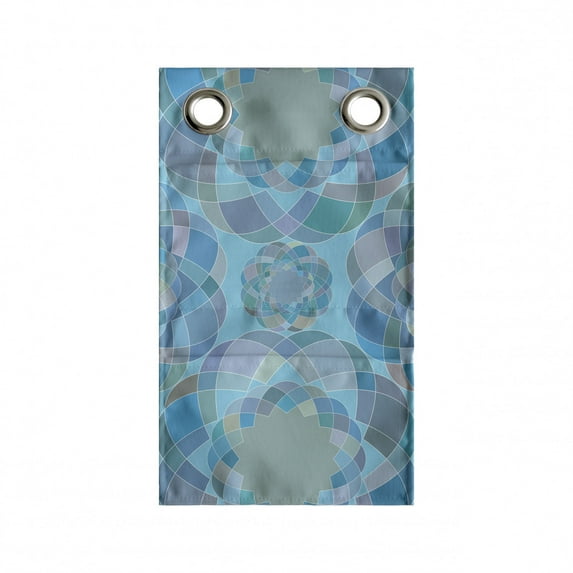 Abstract Hanging Pocket Organizer, Modern Mosaic Look Geometric Motifs, Printed Polyester Storage Bag with Pockets, 9" x 27", Sky Blue Multicolor