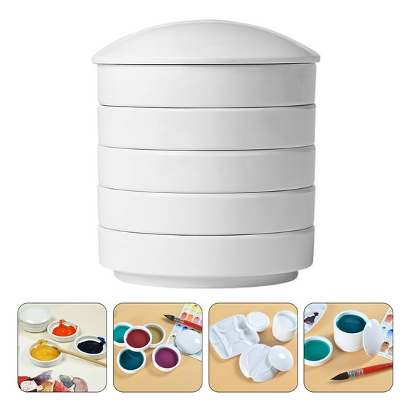 Supvox White Ceramic Ink Dish for Painting Premium Porcelain Color Mixing Tray