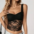 thumbnail image 7 of Camisole Tops for Women, Women's Y2k Lace Tank Top Sweetheart Neck Sleeveless Ruched Sheer Going Out Crop Tops, 7 of 7
