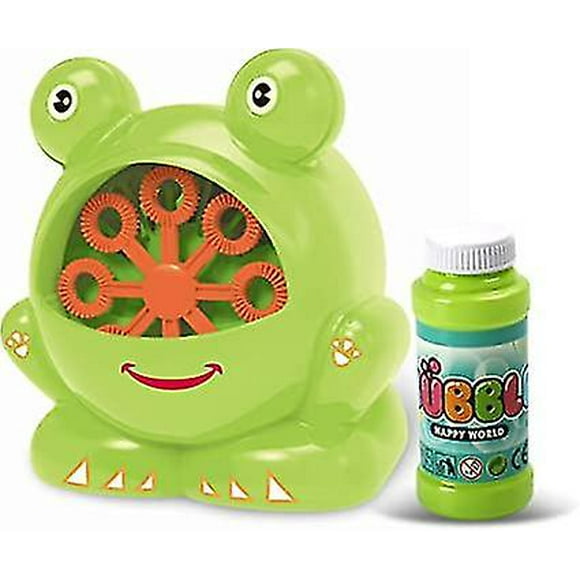 Portable Froggy Bubble Machine 500 Bubbles Per Minute Colourful Spinning Blower, Ideal For Kids Birthday Parties, Bbqs, Toy For Boys Girls Children W