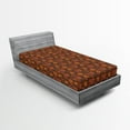 thumbnail image 2 of Ambesonne Africa Themed Fitted Sheet, Pop Art Giraffe Lady, Twin XL Size, Burnt Sienna Apricot, 2 of 5