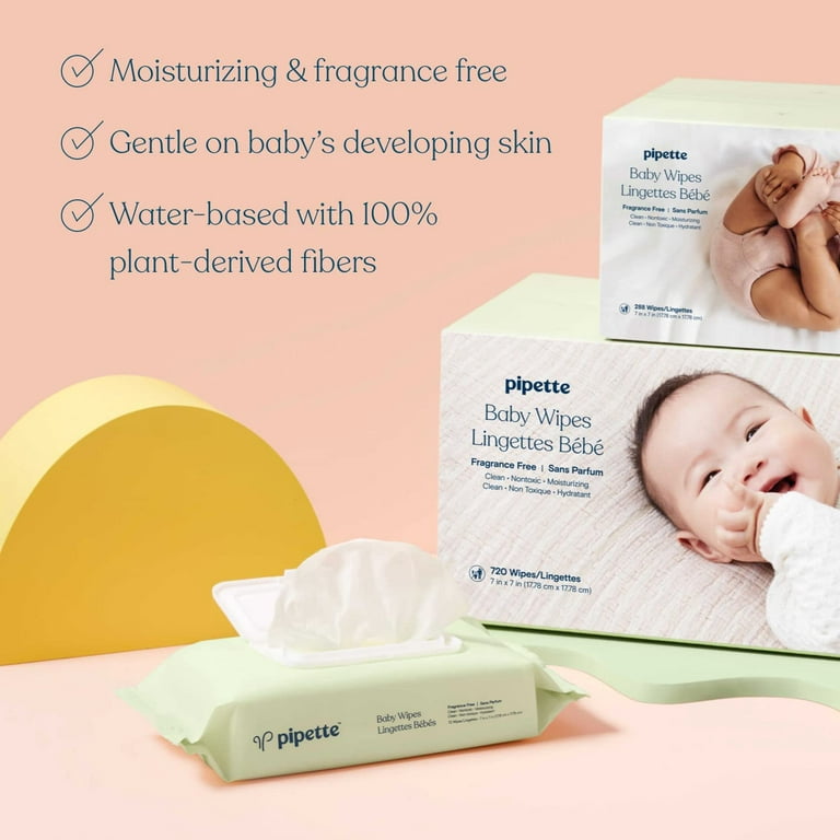 Baby Wipes, Momcozy Nose Saline Baby Wipes, Made Only With Natural Saline,  No Additives, 100% Biodegradable, Unscented & Hypoallergenic for Sensitive