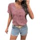 thumbnail image 1 of Camiseta informal con estampado de leopardo de manga corta con cuello en V para mujer de verano Fridja  zx3353, 1 of 5