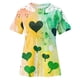 thumbnail image 5 of Camisas de Manga Corta para las Mujeres Impresión Cuello Redondo Suéter Encaje Blusa, Top Casual para el Hogar Y Diario, 5 of 8
