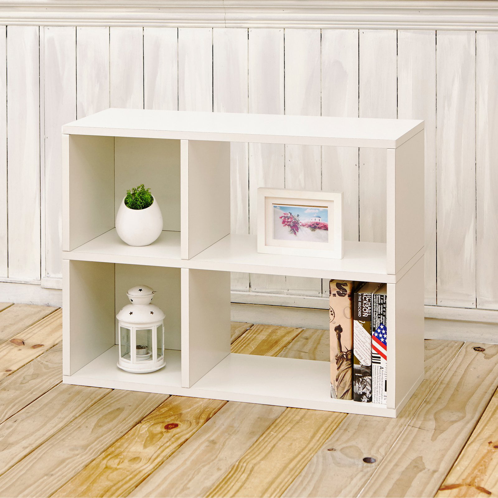 Way Basics Eco 2 Shelf Chelsea Bookcase And Cubby Storage White