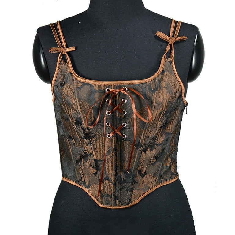 Womens Corsets On Sale Casual Sexy Eyelet Lace-up Embroidery