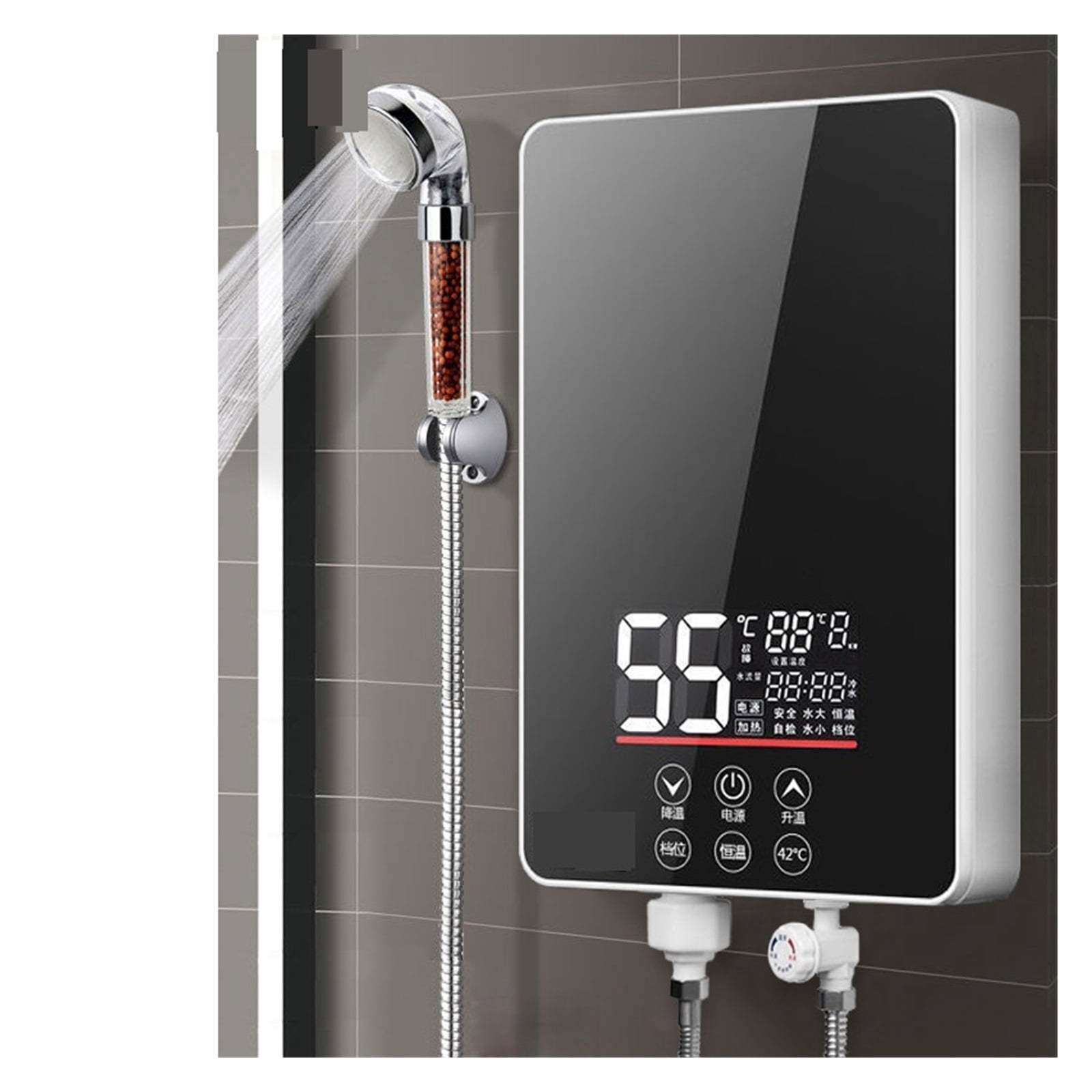 Electric Tankless Water Heater 6000W Instant Heating Constant Temperature Household Bathroom Shower Machine Energy-saving ,Safety Protections