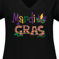 thumbnail image 4 of Inktastic Argyle Mardi Gras Women's Plus Size V-Neck T-Shirt, 4 of 5