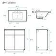 thumbnail image 2 of St. Tropez 36" Freestanding Bathroom Vanity in Brown Oak with Black 3-Hole Widespread Sink Top, 2 of 7