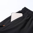 thumbnail image 6 of Men's Elastic Waist Zippered Pocket Training Shorts, Fitness Gym Shorts, Athletic Workout Shorts, Polyester Quick Dry & Breathable, For Running, Jogging, Sports, Summer | JASKFLY,Black L, 6 of 9