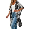 thumbnail image 4 of Fnooota Womens Swimsuits Cover Ups, Elbow Length Vacation Loose Fit Mid-length Swimwear Cardigans White Size 4XL, 4 of 5