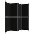 thumbnail image 2 of vidaXL 4-Panel Room Divider Black 200x180 cm Fabric, 2 of 5