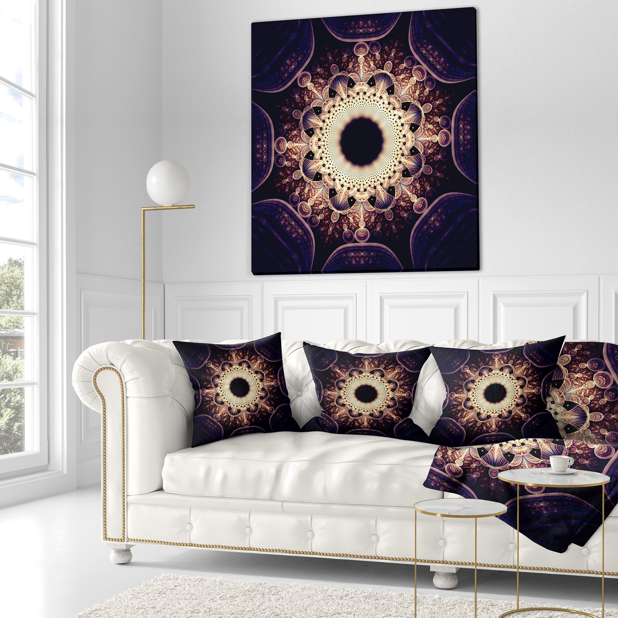Designart 18" x 18" Contemporary, Modern Black Polyester Throw Pillow