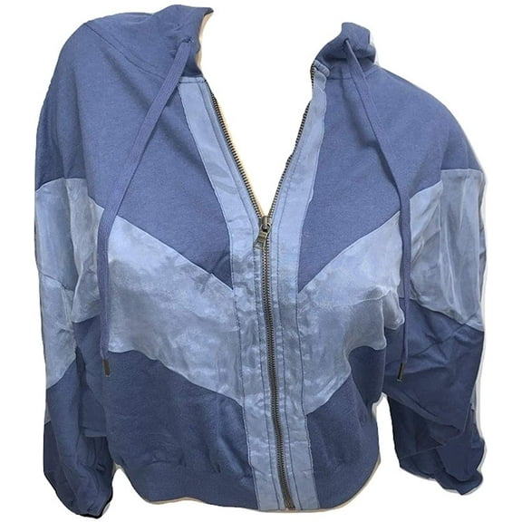 Victoria's Secret Pink Slouchy Sport Hoodie Full Zip Color Blue Size XSmall NEW