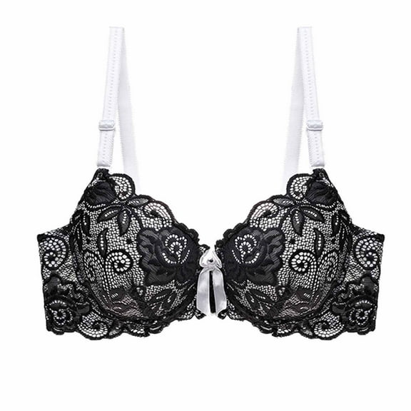 Ayfxijin Bras for Women,Women's Lace With Color Sexy Double Breasted Push Up Bra