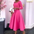 thumbnail image 3 of AURA Plus Size Summer Solid Color A Line Swing Dress Elegant High Waist Midi Evening Dress XL XXXL, 3 of 10