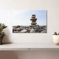 thumbnail image 2 of Elephant Stock Seaside Stone Stack Wall Art - Horizontal Canvas Wall Art - Living Room Wall Decor - Wellness Canvas - Gray And Blue Decor - 12" x 8", 2 of 8