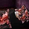 thumbnail image 5 of Manfei Vintage Dragon Animals 7 Pieces Full Size Bedding Sets,Plant Floral Full Size Bed in a Bag,Red Black,Black Reversible, 5 of 6