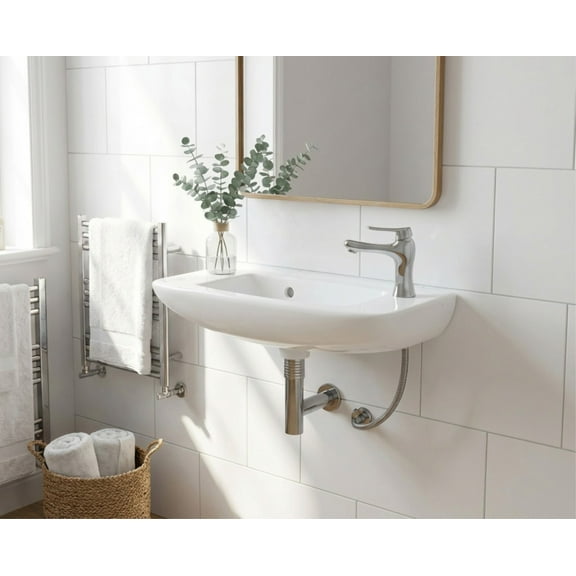 Wall Mount 20" White Rectangular Basin Porcelain Bathroom Vessel Sink Renovator's Supply