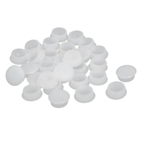 Unique Bargains 15mm Dia Plastic Round Flush Mounted Tube Insert Hole Covers White 30Pcs