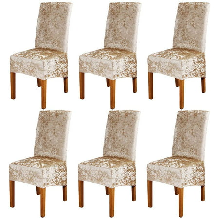High Back Crushed Velvet Stretchable, Crushed Velvet Dining Room Chair Covers