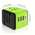 thumbnail image 3 of European Travel Plug Adapter Universal Travel Adapter - 3 USB + 1 Type C in One Travel Charger with UK/US/AUS/EU Plugs and Socket, International Power Adapter Wall Charger,Green, 3 of 8