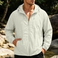 thumbnail image 6 of BiZtdJrK Men's UPF 50+ Sun Protection Hoodie with Pockets Long Sleeve UV Quick Dry Lightweight Hiking Tops Summer Fishing Shirts White L, 6 of 10