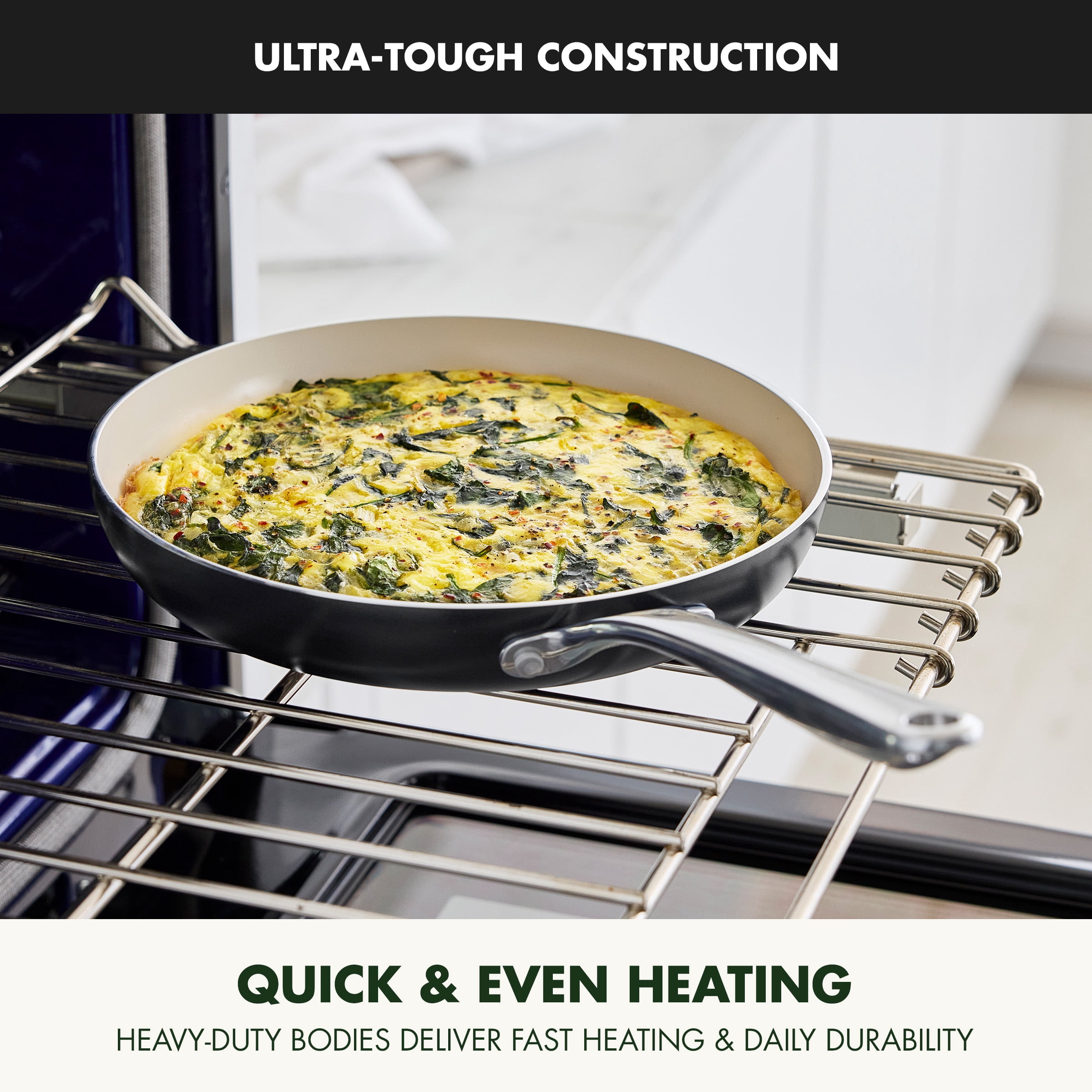 GreenPan Balance 10-Piece Ceramic Nonstick Cookware – Toxin-Free, Dishwasher & Oven Safe, Black