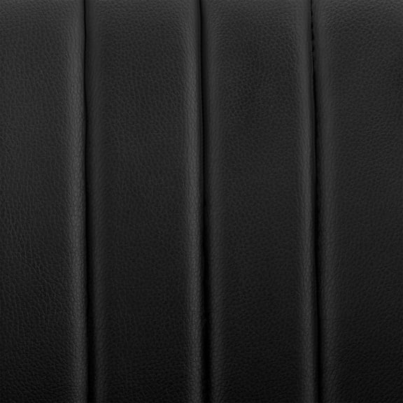 Adjustable Black Faux Leather Black Steel and Walnut Bar Stool