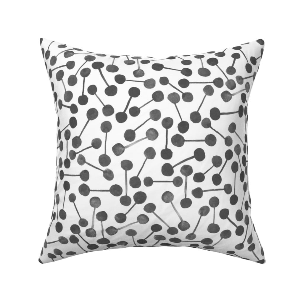 Polkadots Yellow Throw Pillow Cover w Optional Insert by Roostery 