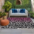 thumbnail image 3 of 3' x 5' Outdoor Rug, Pink Gray Ombre Leopard Outdoor Washable Rug Large Floor Carpet, Modern Abstract Art Aesthetics Non Shedding Area Rug for Outside Patio RV Porch Deck Balcony Camping Living Room, 3 of 9